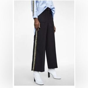Zara Logo tuxedo pants cropped EUC